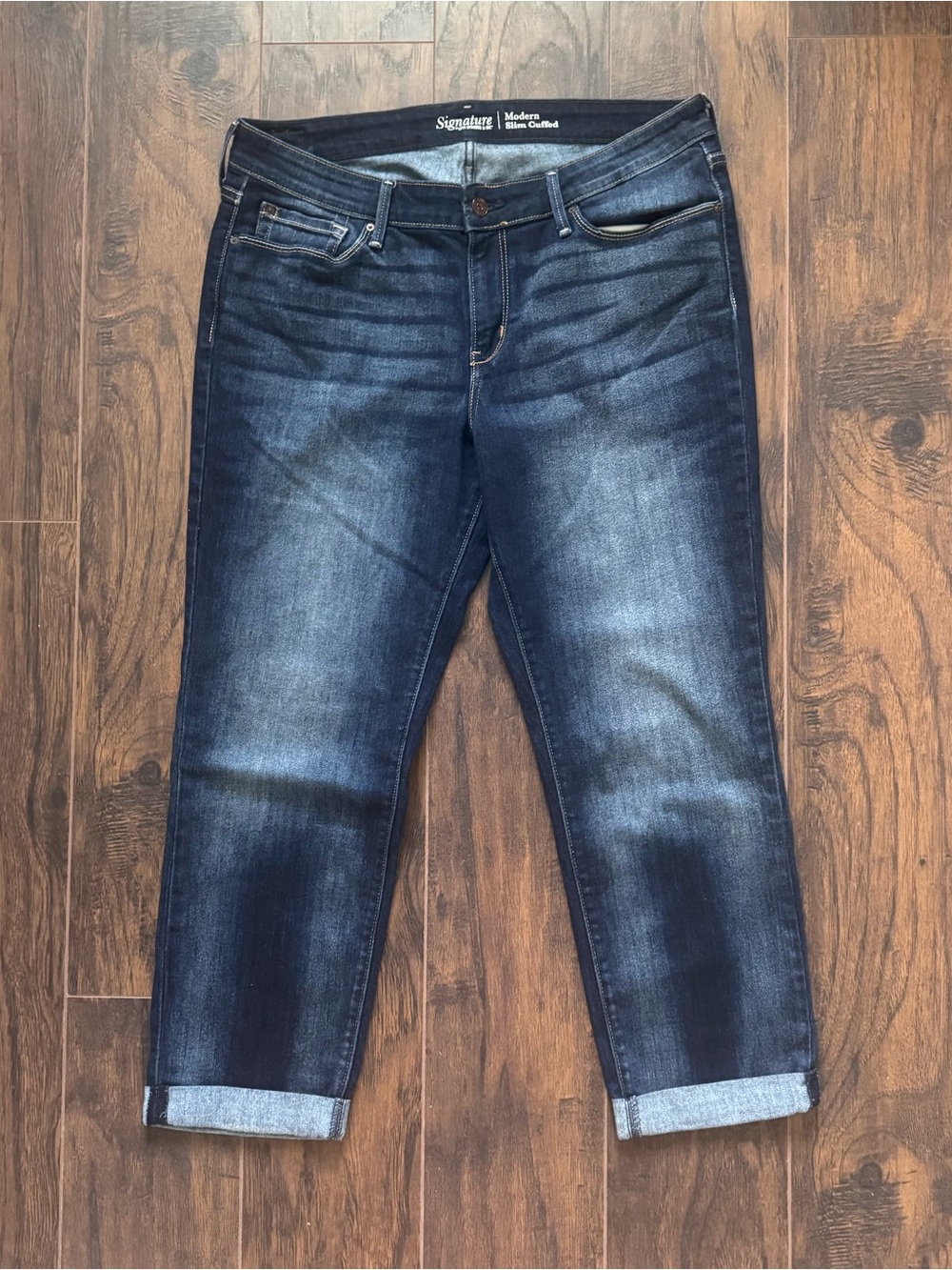 Signature by Levi Strauss & Co. Modern Slim Cuffed Jeans Size 14